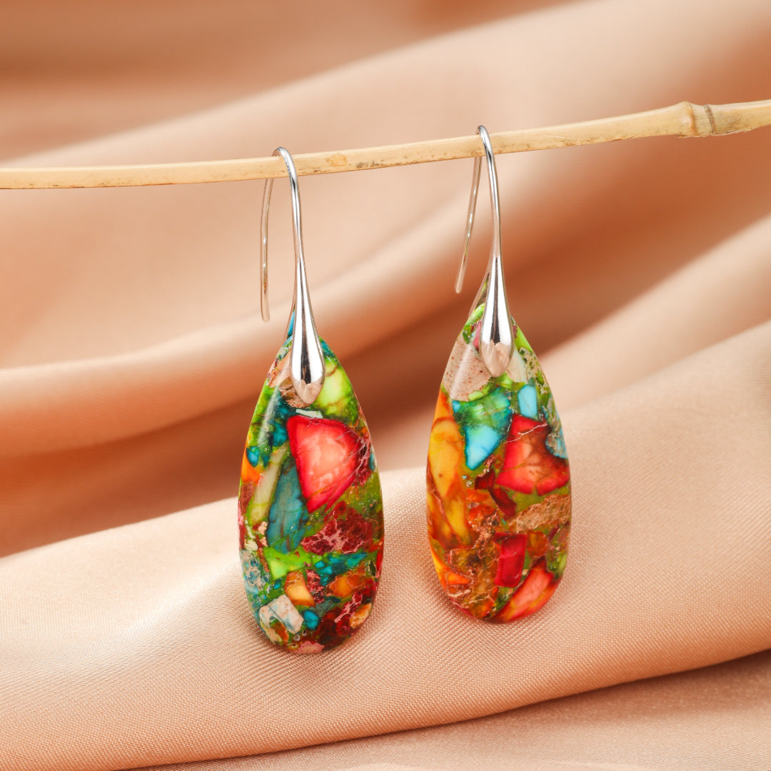 Boucles d’Oreilles Jaspe – Essence Sauvage