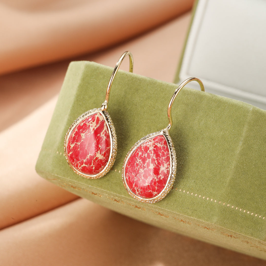 Boucles d’Oreilles Jaspe – Flamme d'Amour