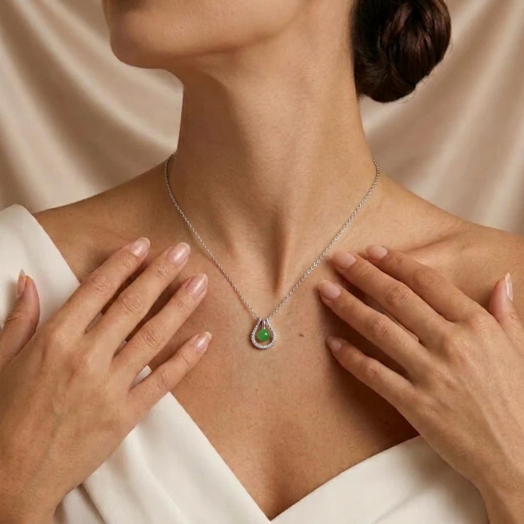 Collier Jade Néphrite – Rêve d’Eau, Argent