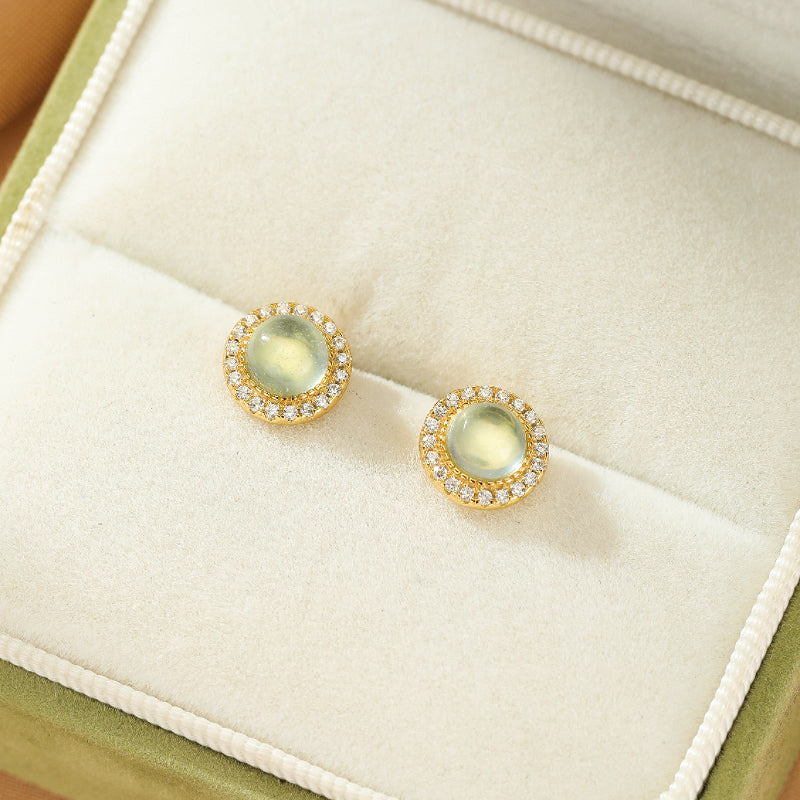 Boucles d'oreilles Aigue marine – Éclat Céleste, Argent Plaqué Or