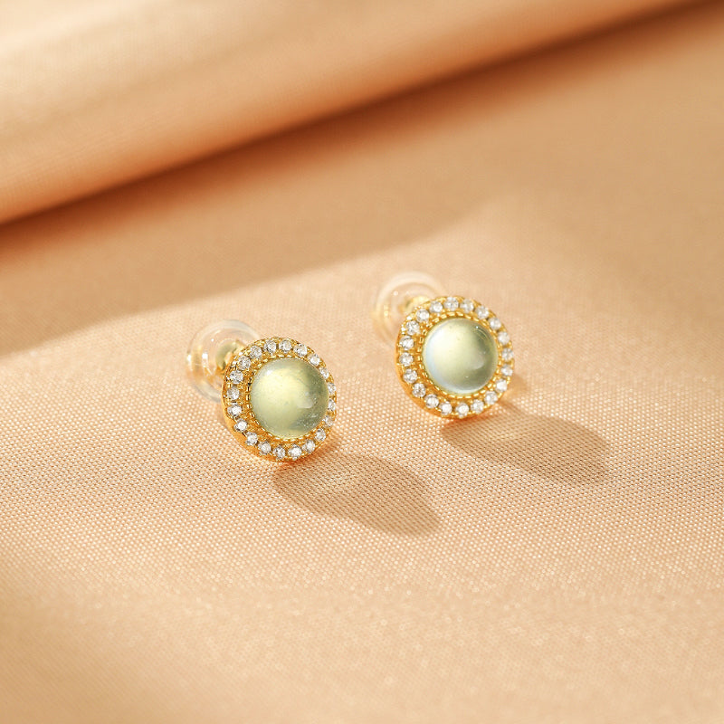 Boucles d'oreilles Aigue marine – Éclat Céleste, Argent Plaqué Or