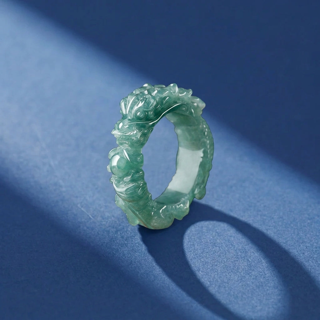 Bague Homme Jadéite Bleue – Maître du Destin