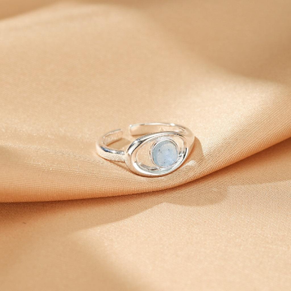 Bague Aigue marine – Sérénité Océanique, Argent 925