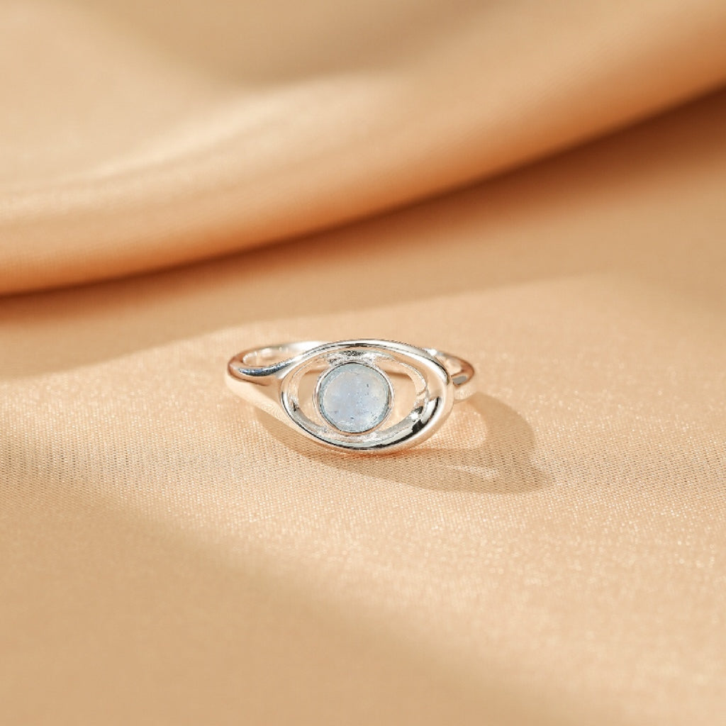 Bague Aigue marine – Sérénité Océanique, Argent 925