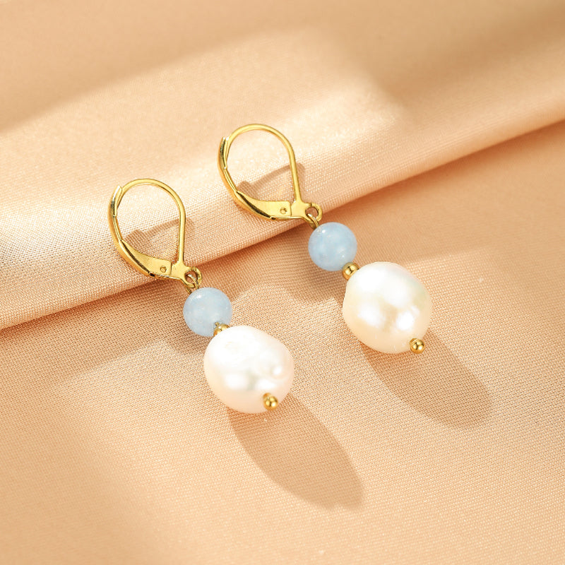 Aquamarine and Pearl Earrings – Pure Light