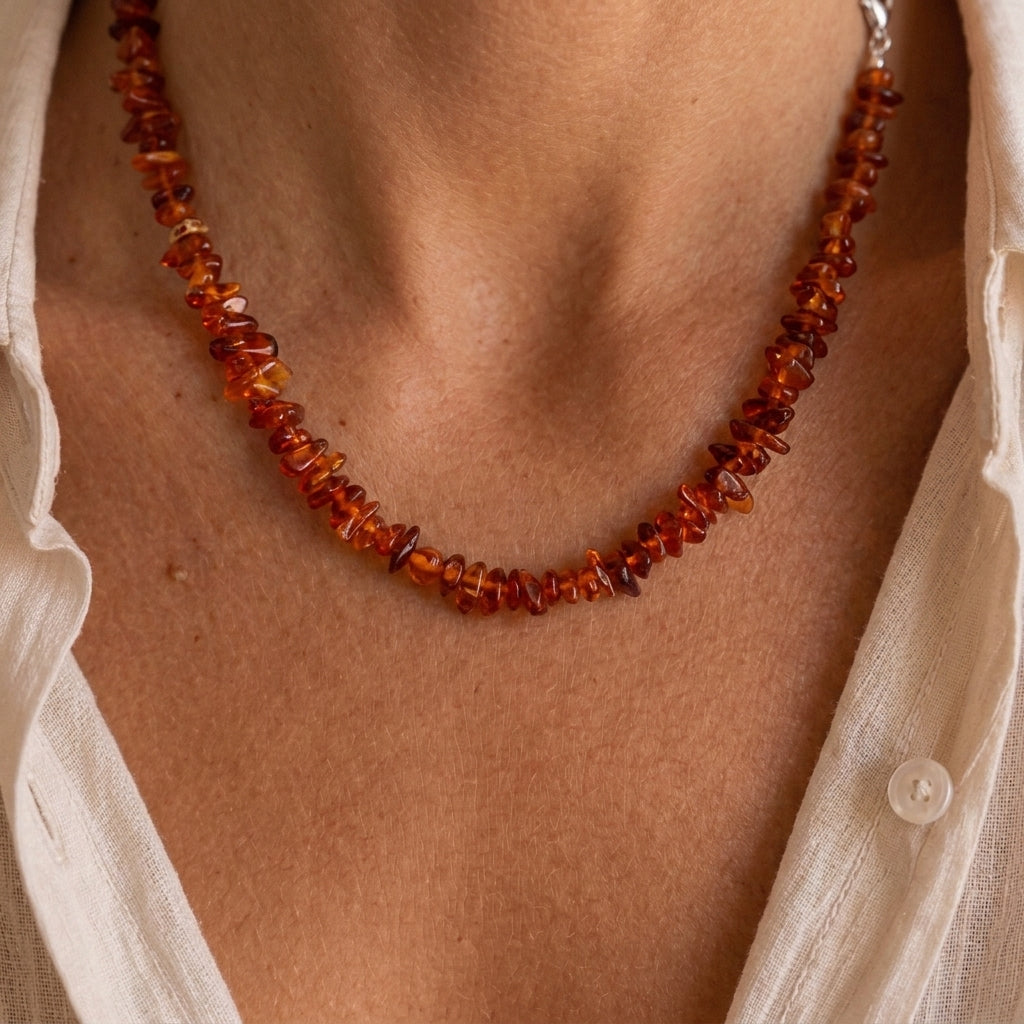 Collier Ambre – Soleil Éternel