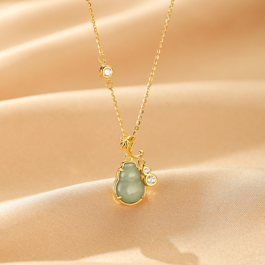 Collier Jadeïte – Évasion Précieuse, Argent Plaqué Or