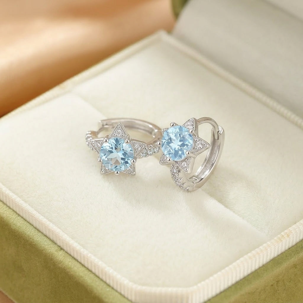 Topaz Earrings – Stellar Sparkle, Silver