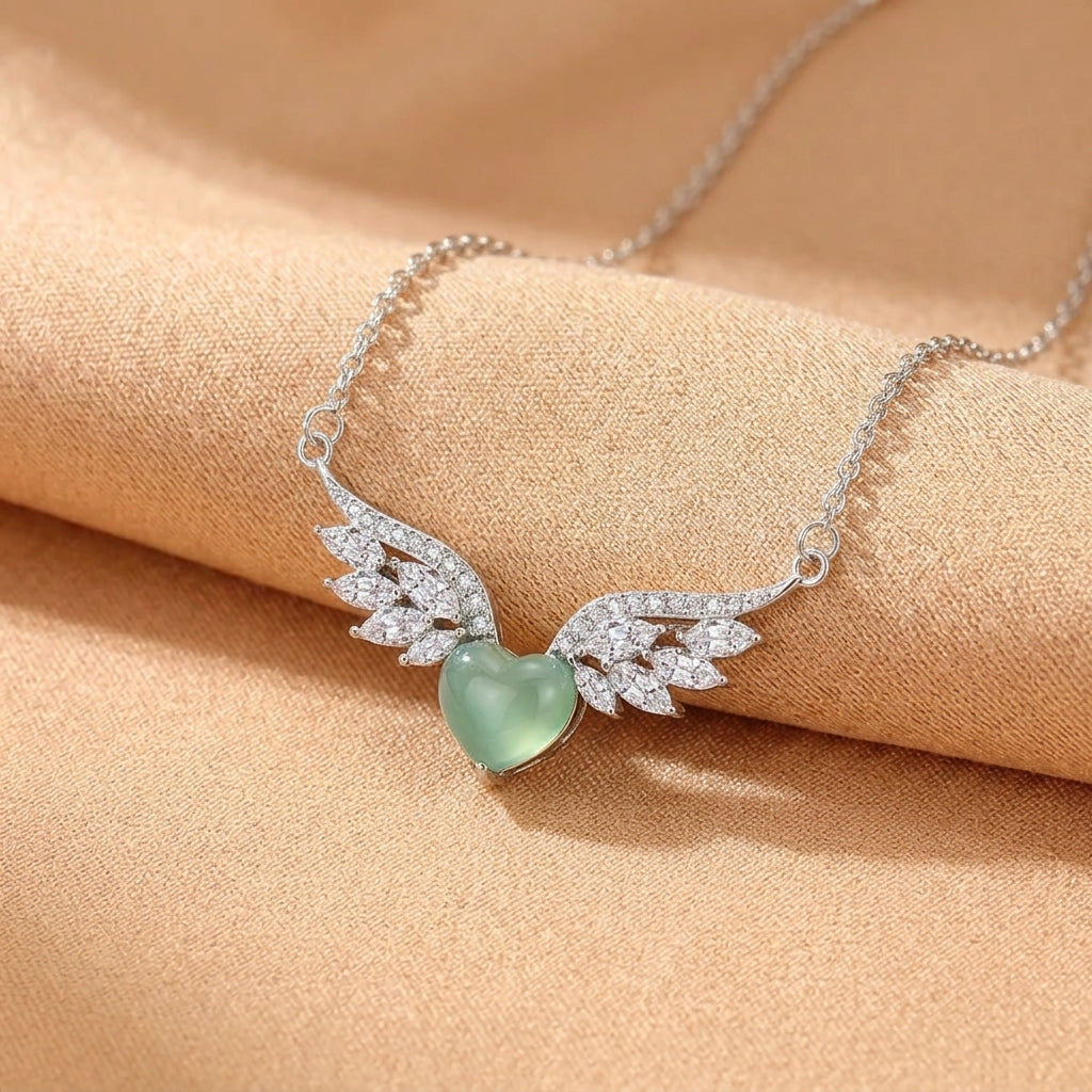 Collier Jadeïte – Ailes Célestes, Argent