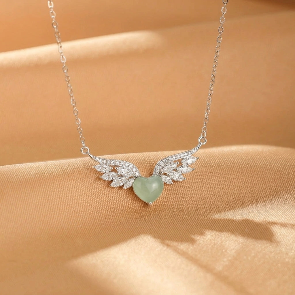 Collier Jadeïte – Ailes Célestes, Argent