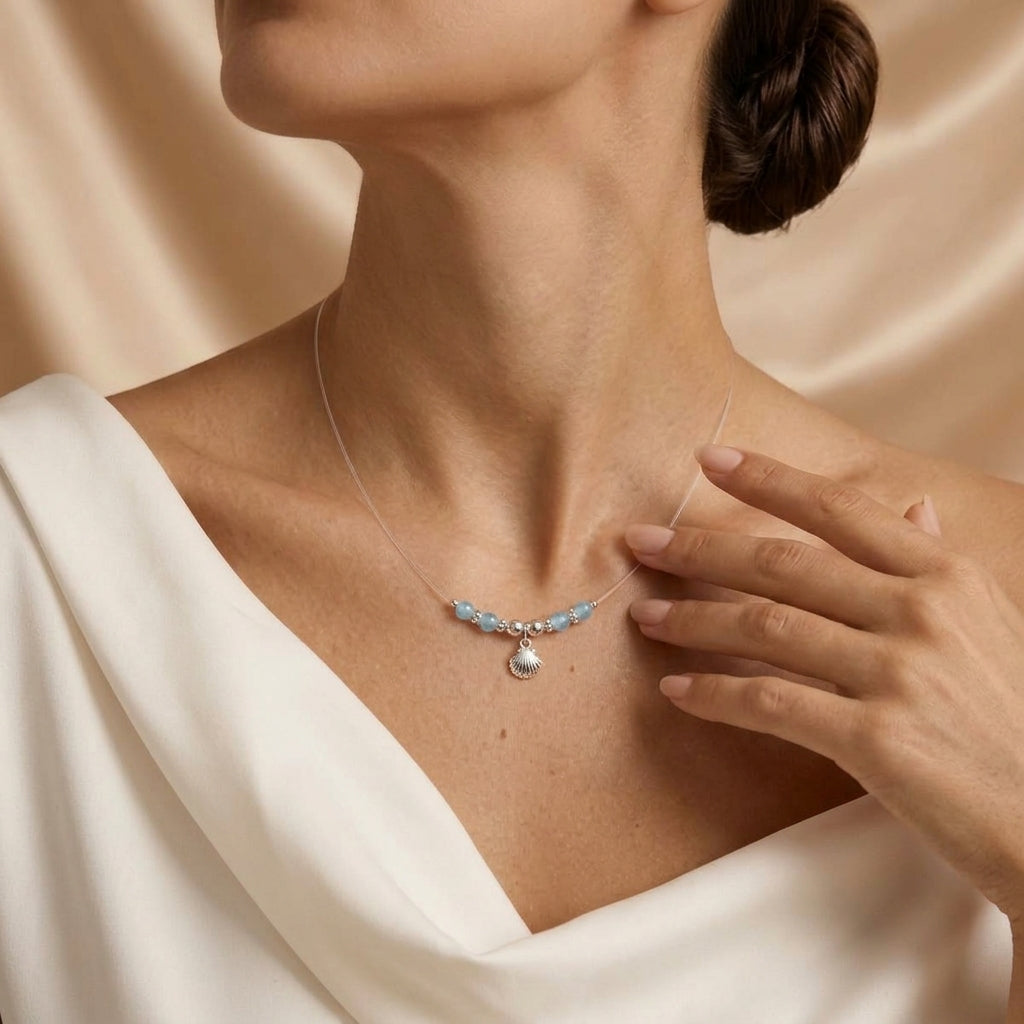 Collier Flottant Aigue-marine – Marin Joyeux, Argent