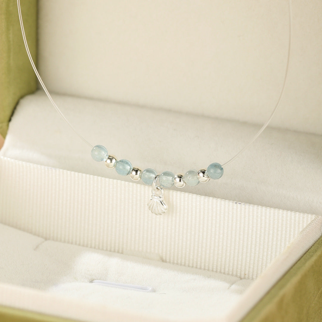 Collier Flottant Aigue-marine – Marin Joyeux, Argent