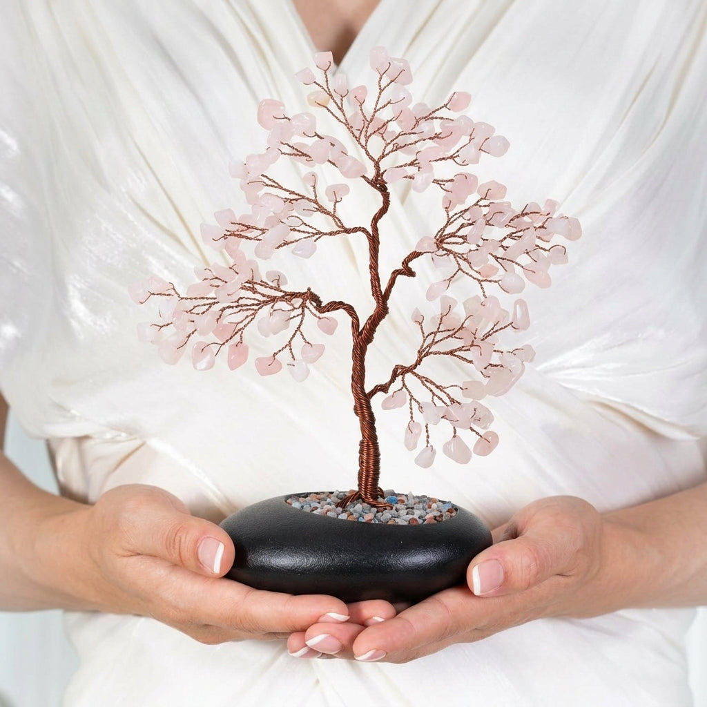 Arbre de Vie Quartz Rose – Fleur de Sérénité