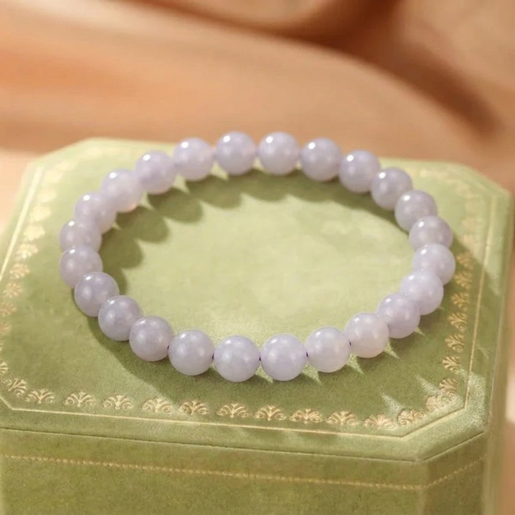 Bracelet Jade Néphrite Fumé Violet – Sérénité Violette