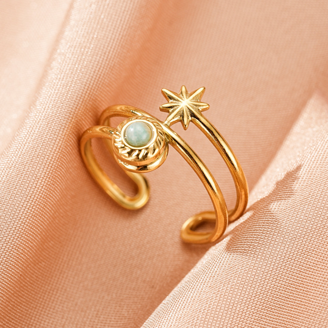 Bague Amazonite – Éclat Stellaire