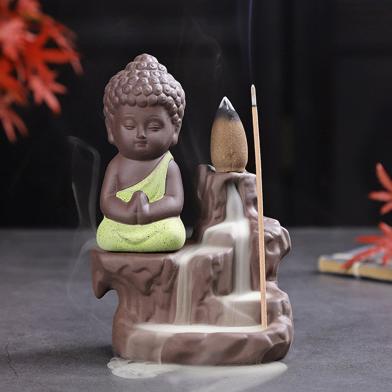 "Little Buddhist Monk" Ceramic Censer