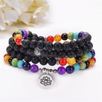 Mâlâ Chakra Zen avec pendentif de Lotus