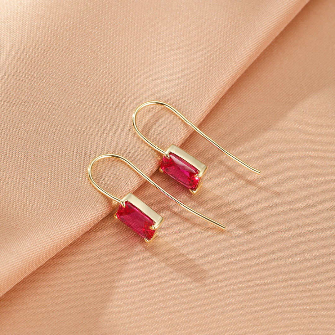 Boucles d’Oreilles Cornaline – Élégance Pourpre, Argent Plaqué Or