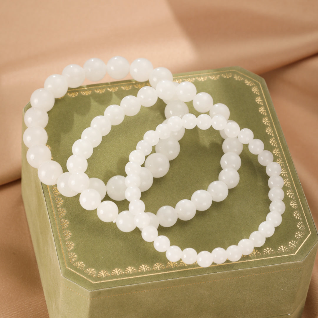 Bracelet Jade Blanc – Harmonie Intemporelle
