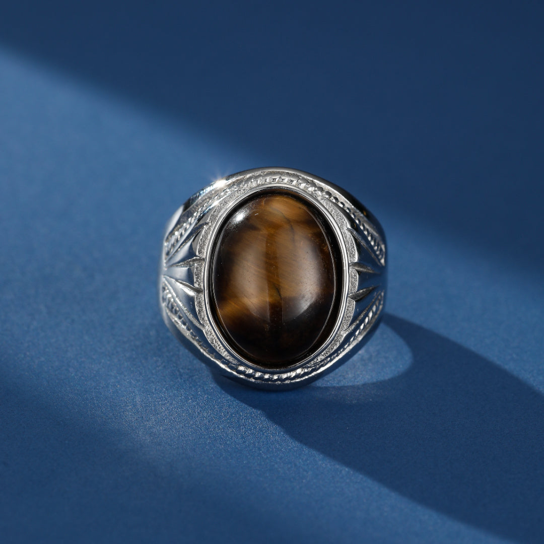 Bague Homme Œil de Tigre – Noblesse Féroce