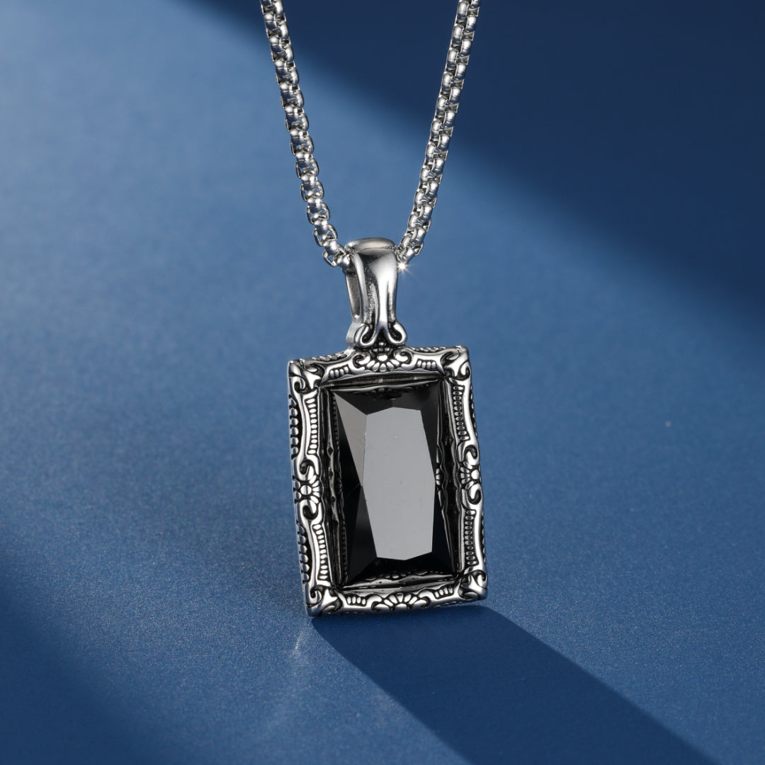 Collier Homme Obsidienne – Talisman Royal