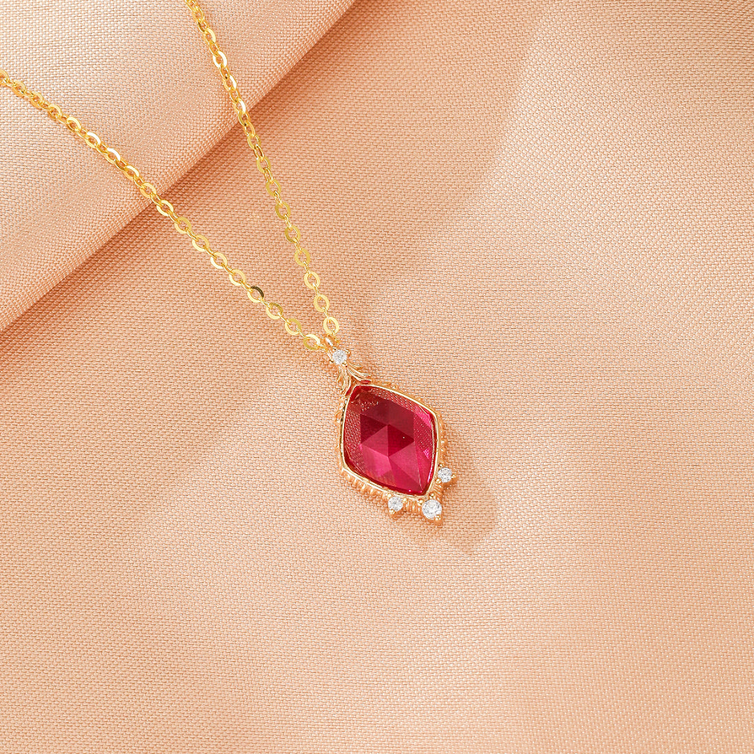 Collier Cornaline – Gloire Écarlate, Argent Plaqué Or