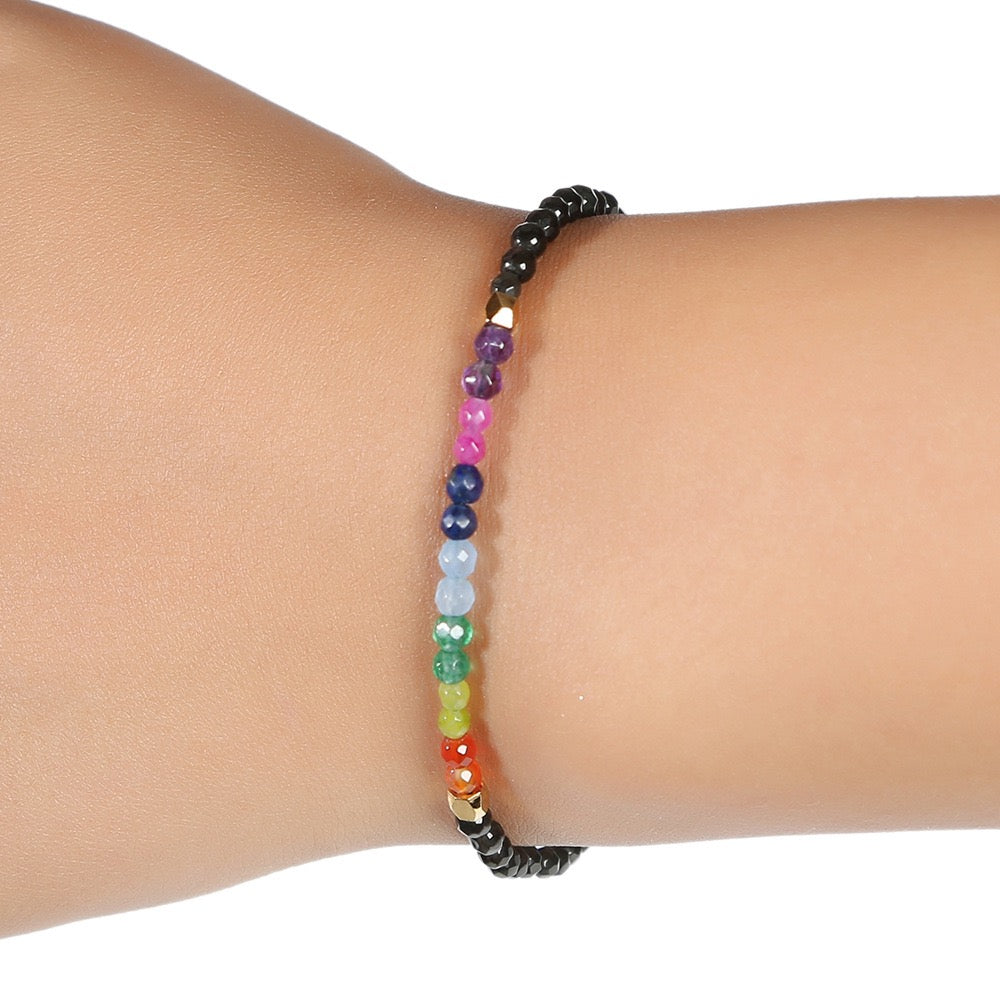 Bracelet 7 Chakras – Alignement, Pierres Naturelles