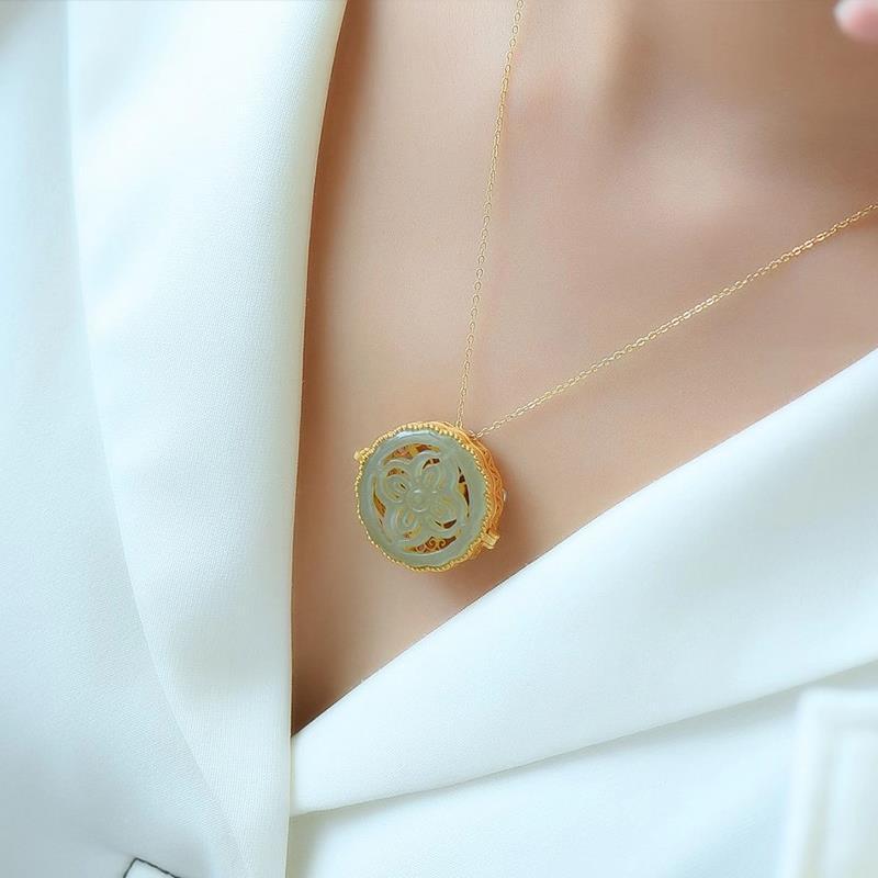 Pendentif Ouvrable Médaillon 'Trésor' en Jade