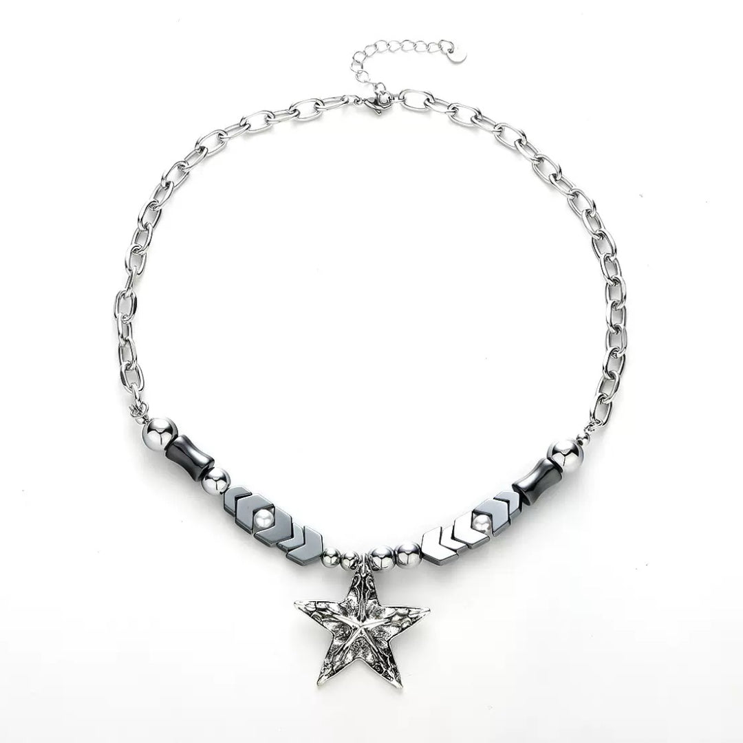 Collier Homme Hématite – Étoile Franche