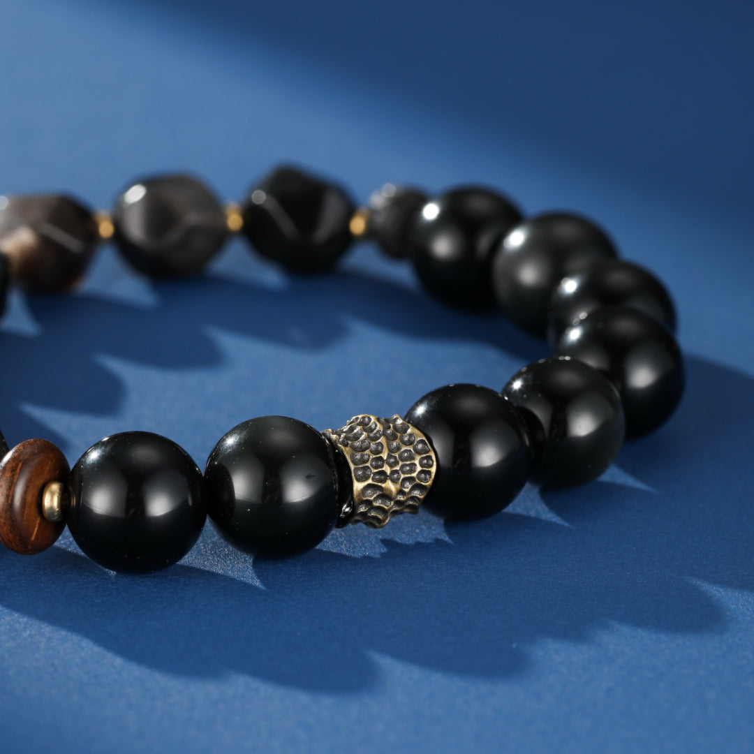 Bracelet Homme Obsidienne – Mystère Minéral
