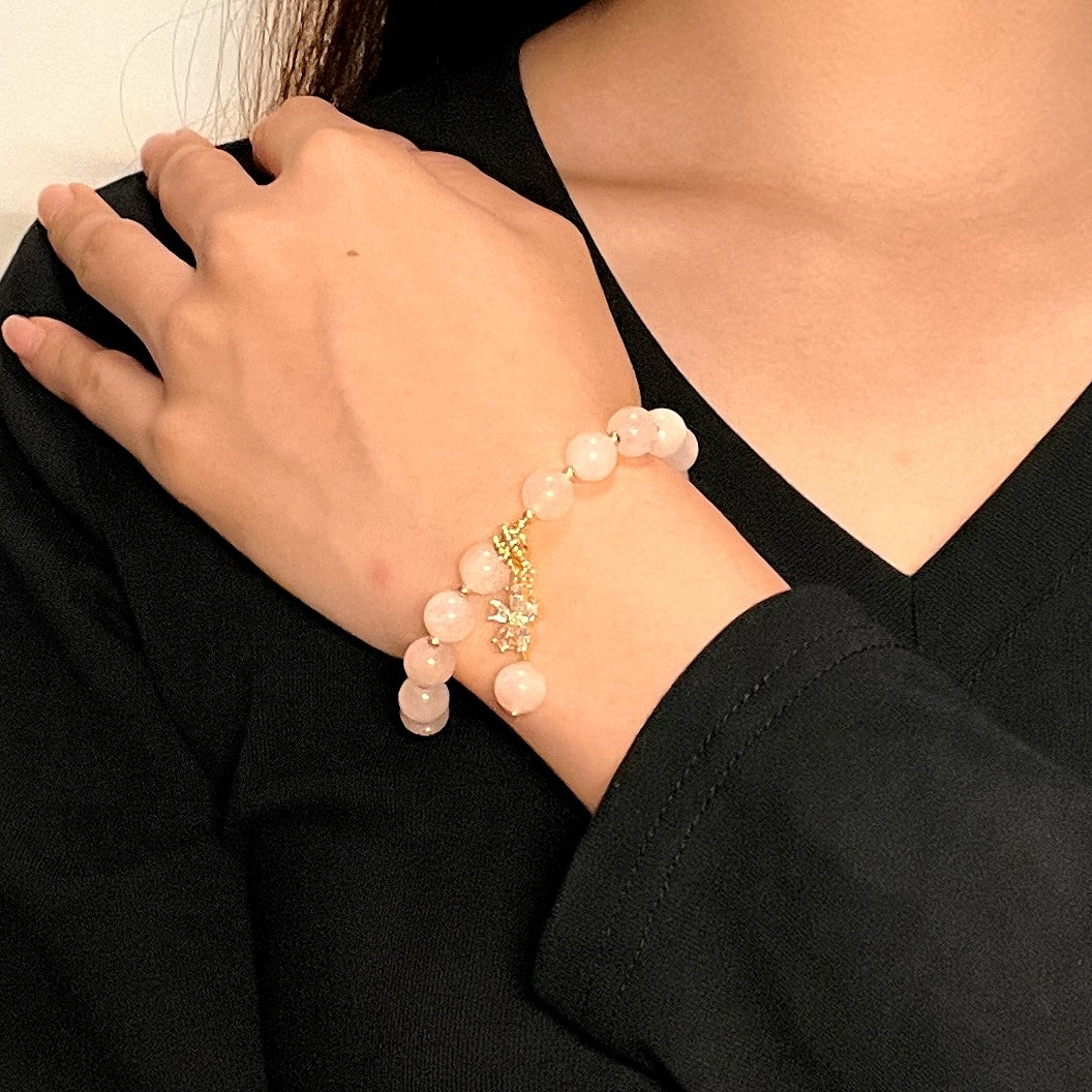 Bracelet Quartz Rose – Fleur de Tendresse