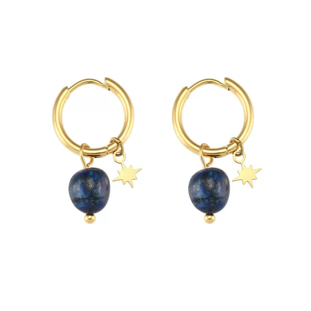Boucles d’Oreilles Amazonite/Lapis Lazuli – Étoile Céleste