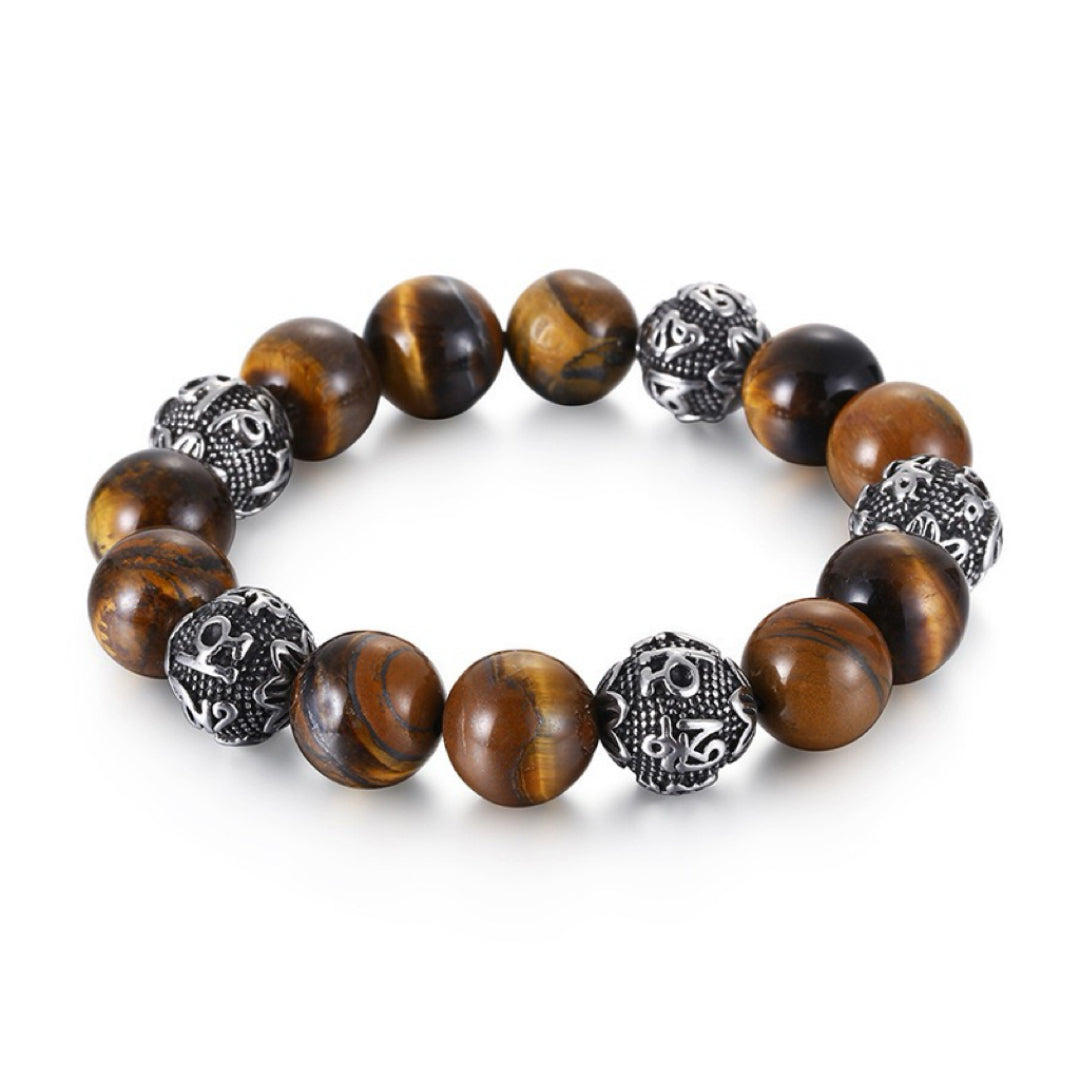 Bracelet Homme Œil de Tigre – Mantras Sacrés
