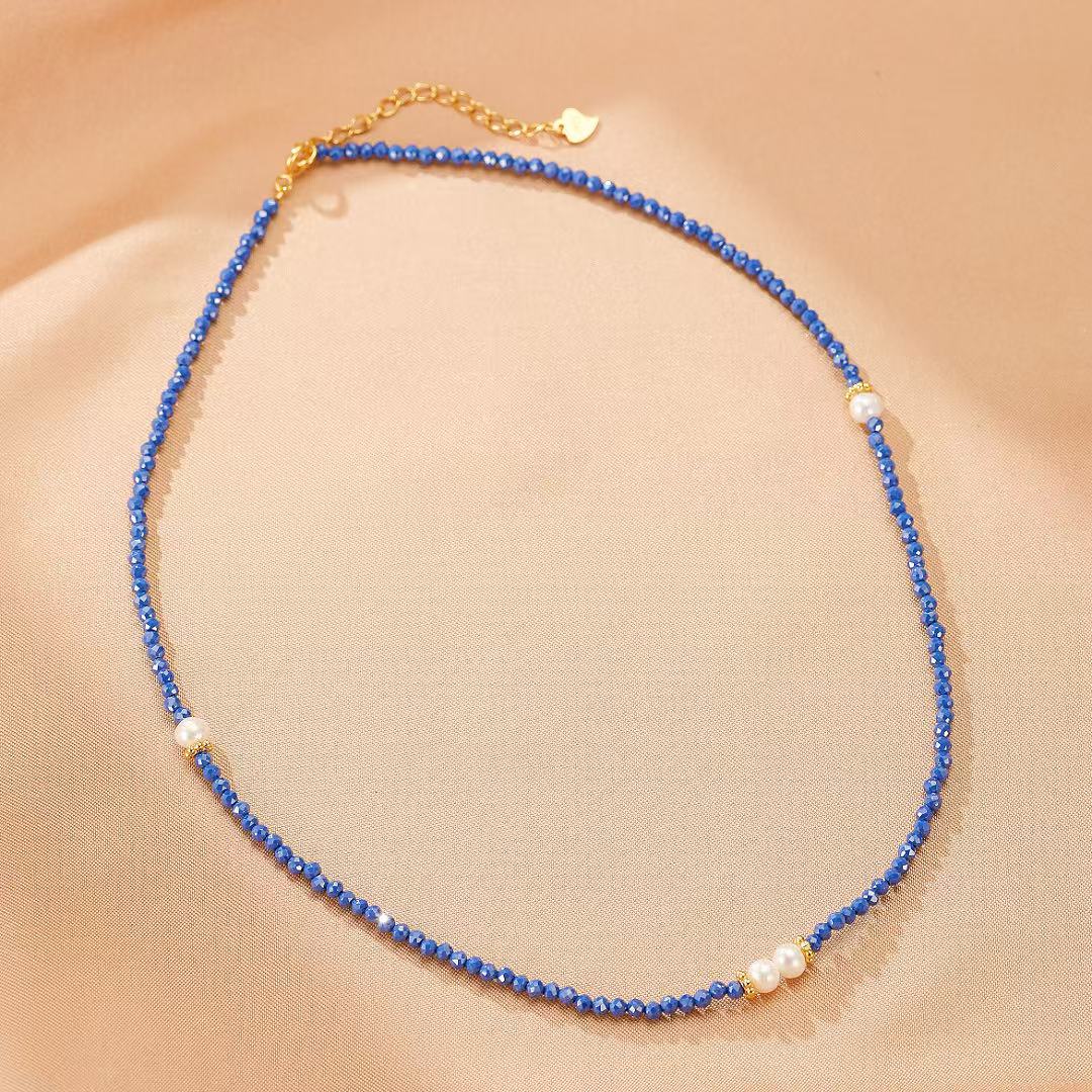 Collier Lapis-Lazuli et Perle – Sérénité Fine