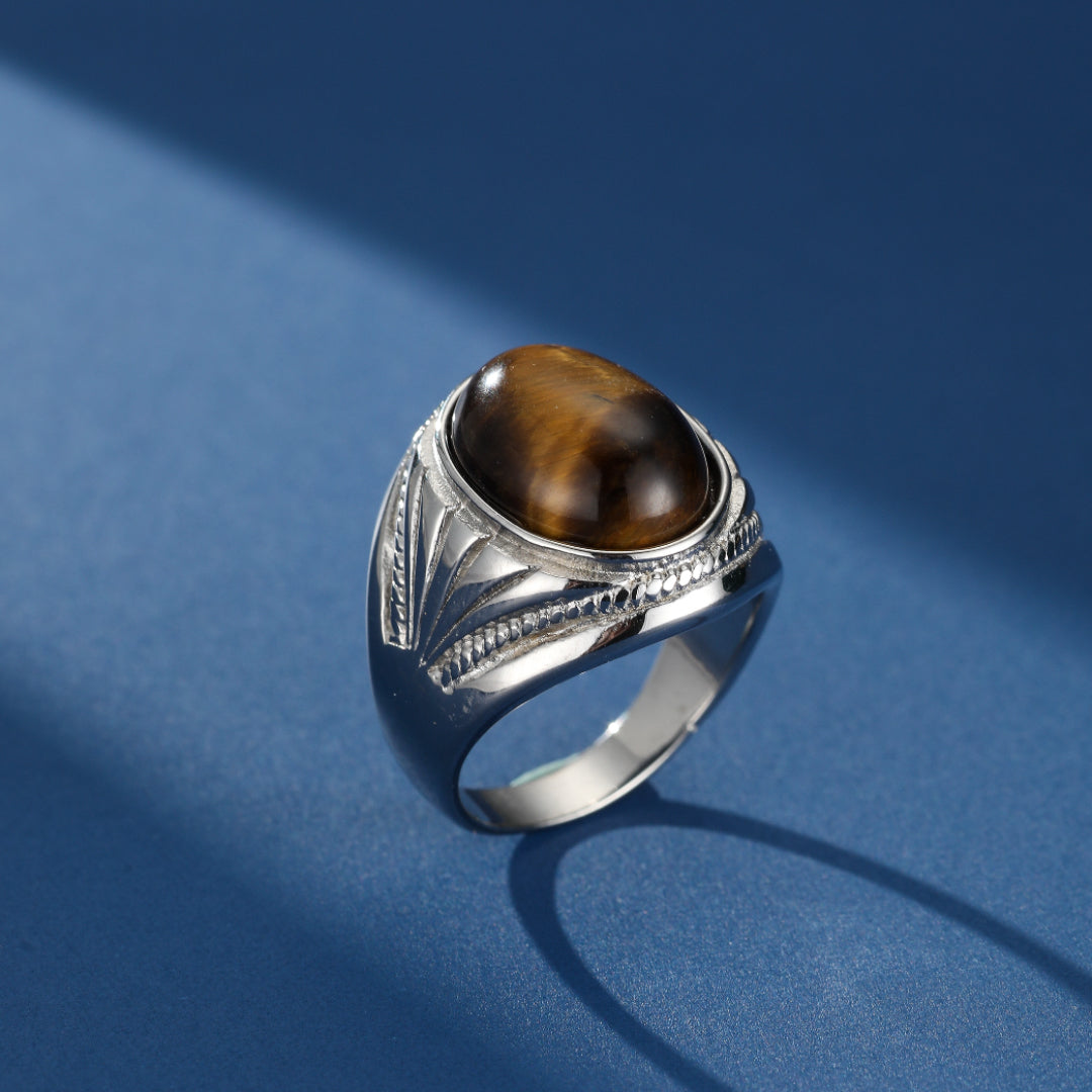 Bague Homme Œil de Tigre – Noblesse Féroce