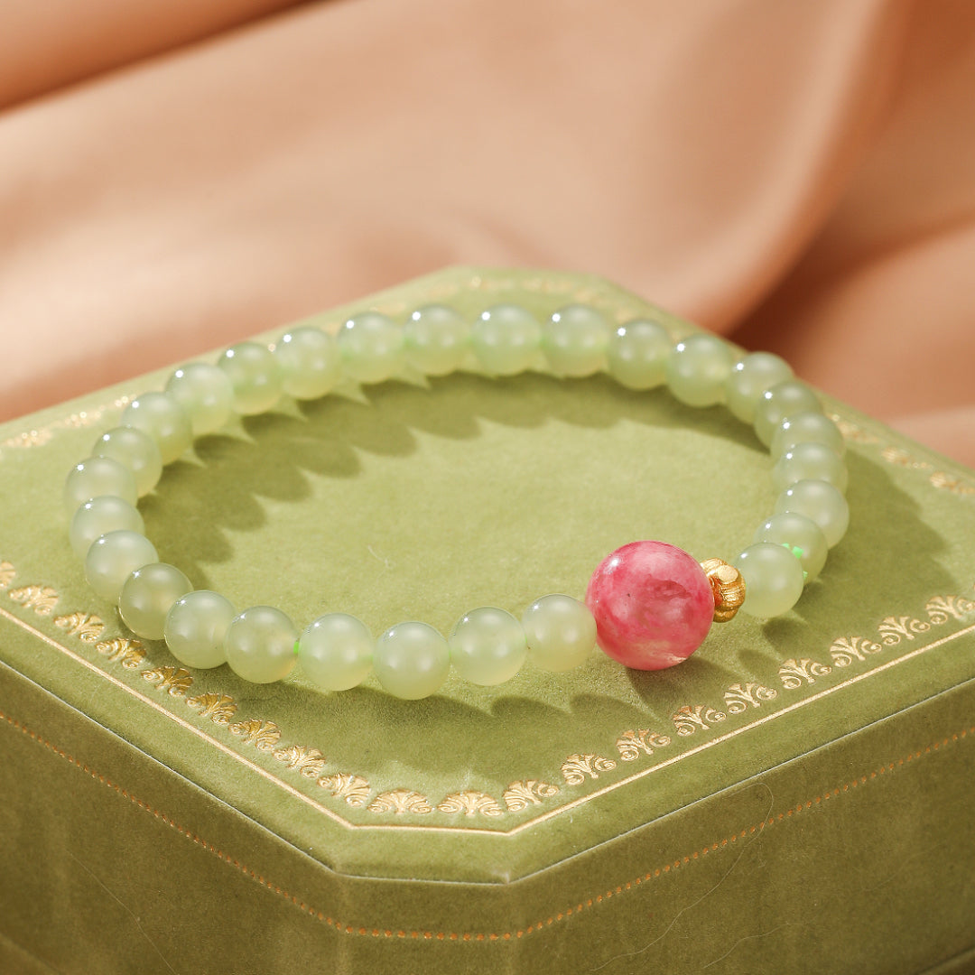 Bracelet Rhodonite et Jade – Duo Bien-Être