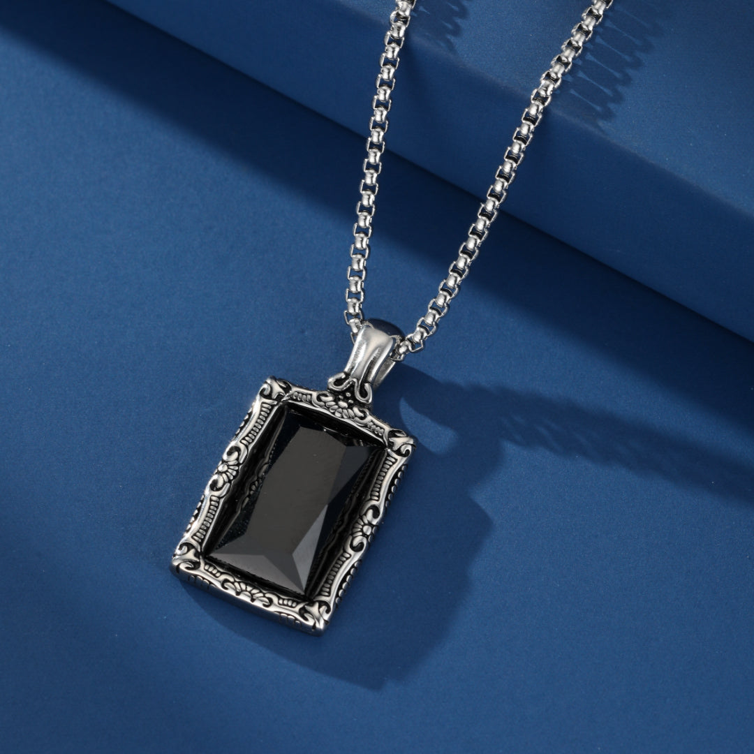 Collier Homme Obsidienne – Talisman Royal