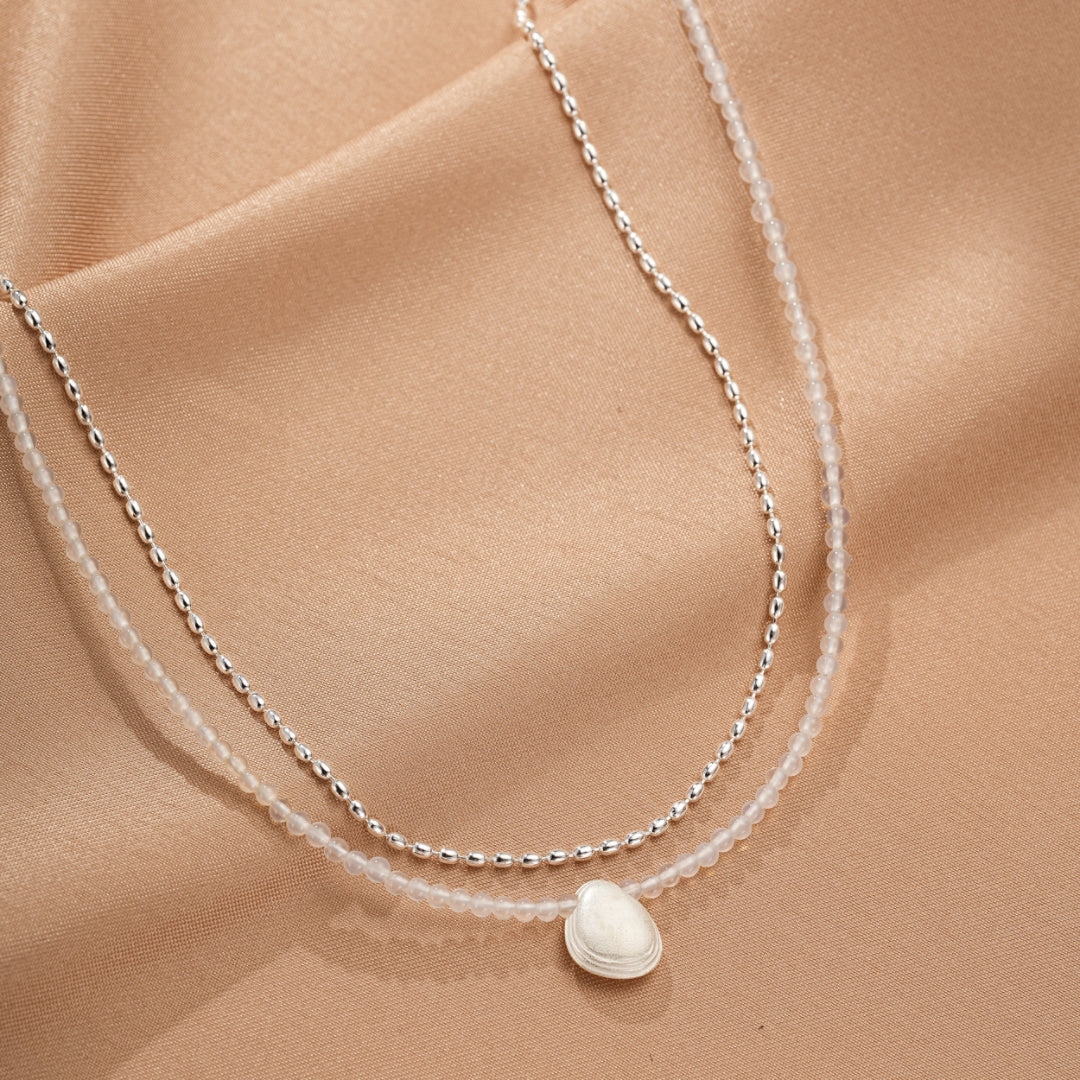 Collier Cristal de Roche – Goutte Discrète, Argent