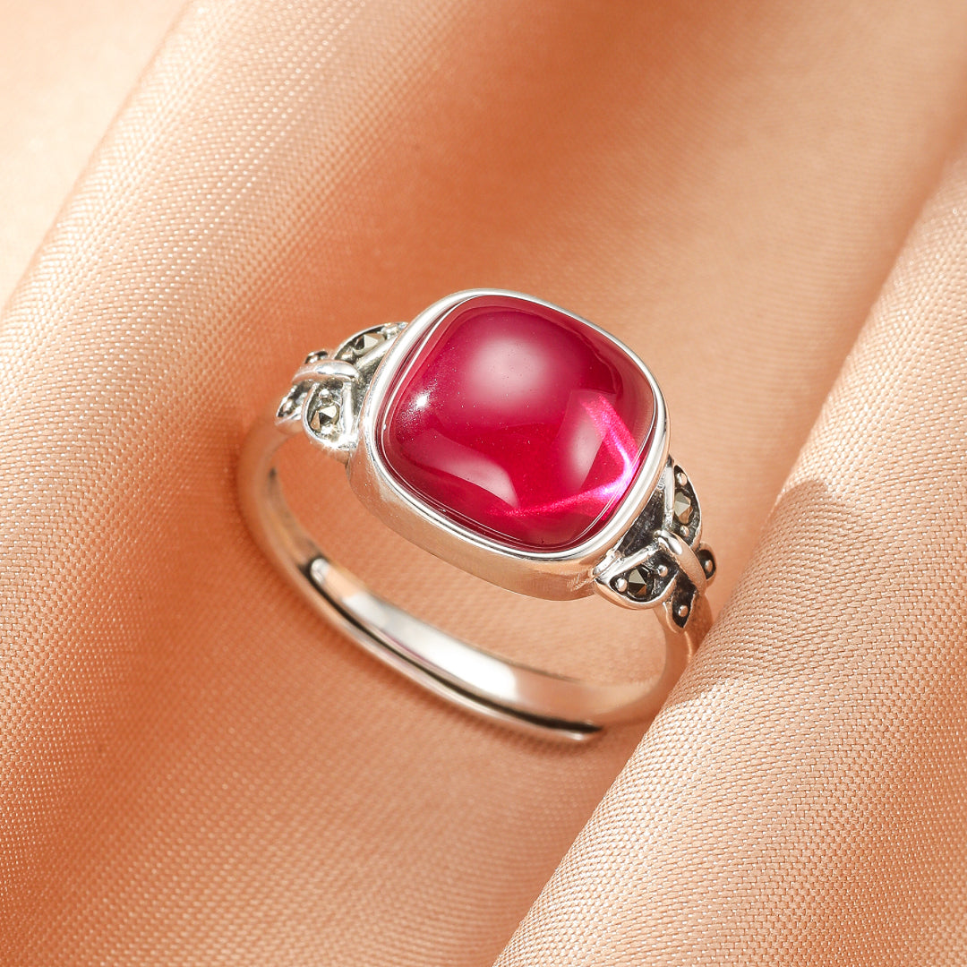 Bague Cornaline – Papillon Élégant, Argent