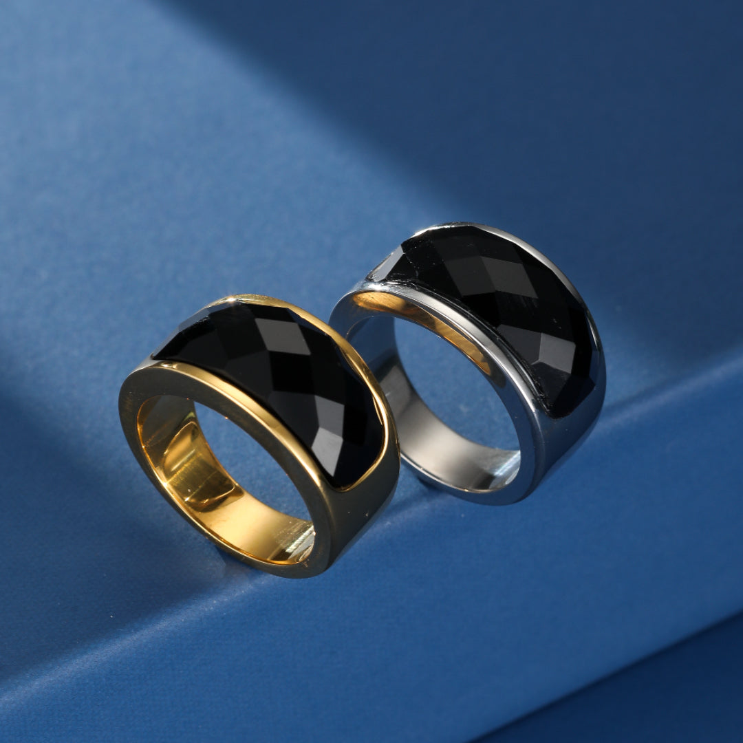 Bague Homme Obsidienne – Reflet Obscur