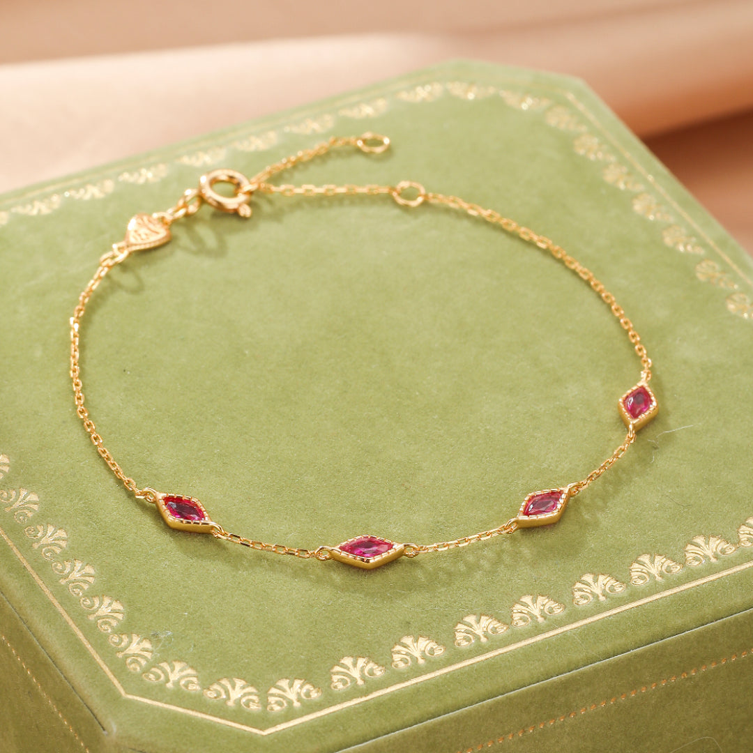 Bracelet Cornaline – Grâce Intuitive, Argent Plaqué Or 14k