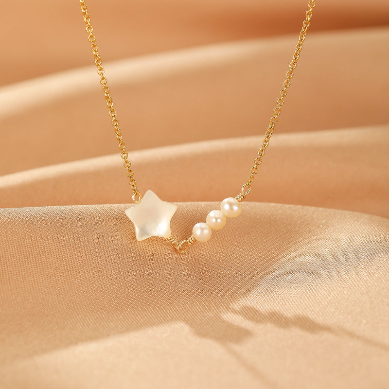 Collier Perle – Tendresse Infinie, Argent Plaqué Or