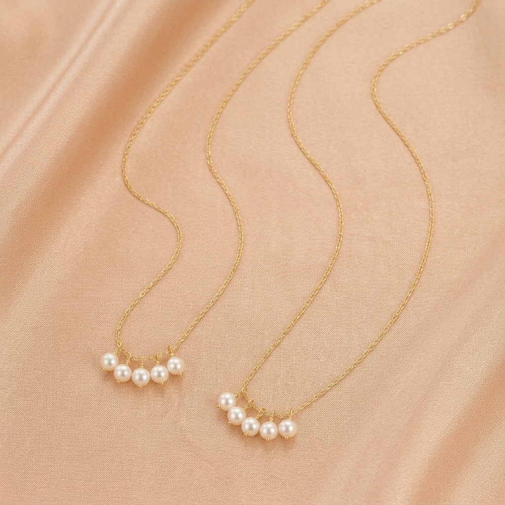 Collier Perle – Douceur Harmonieuse, Argent Plaqué Or 14K