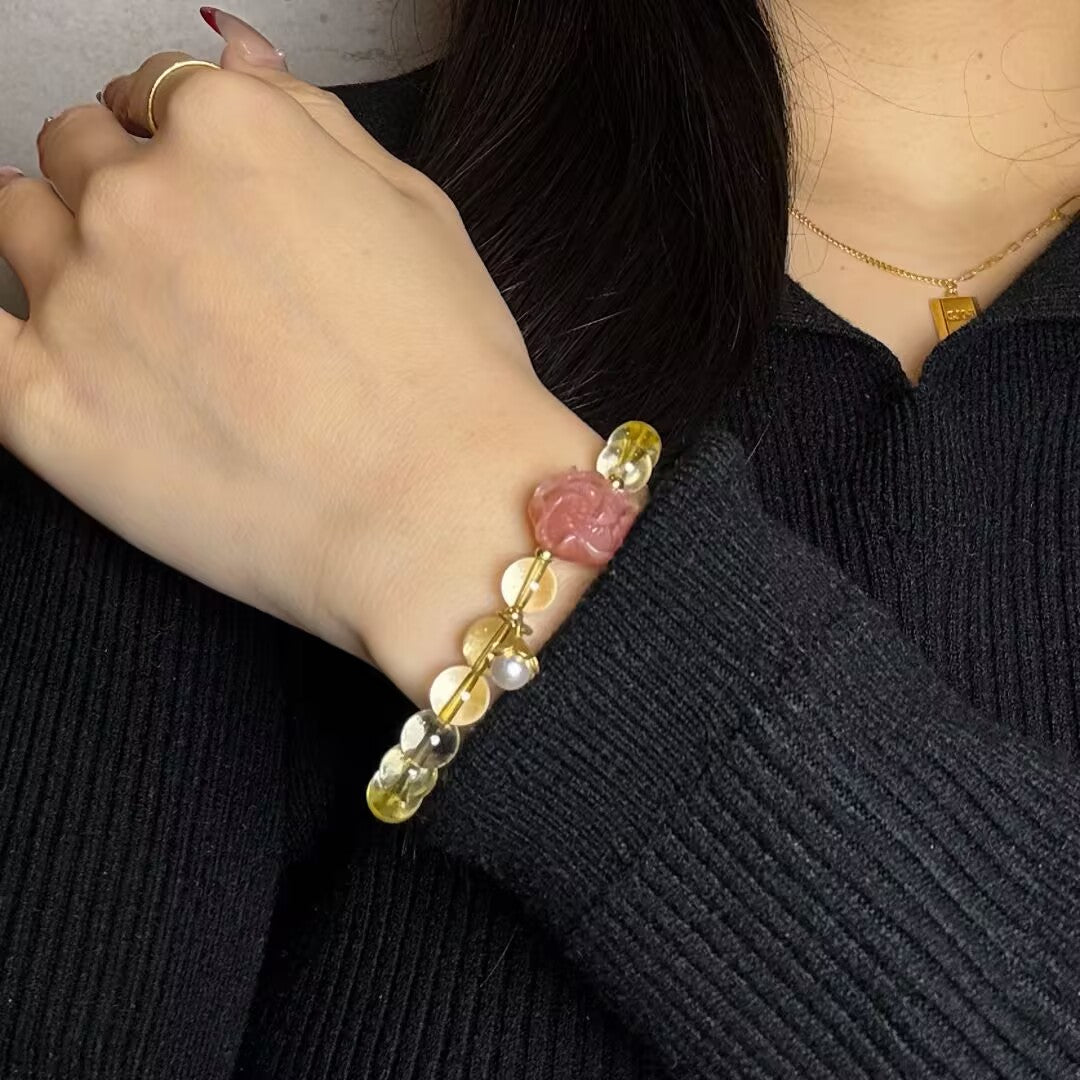 Bracelet Citrine – Fleur d'Abondance
