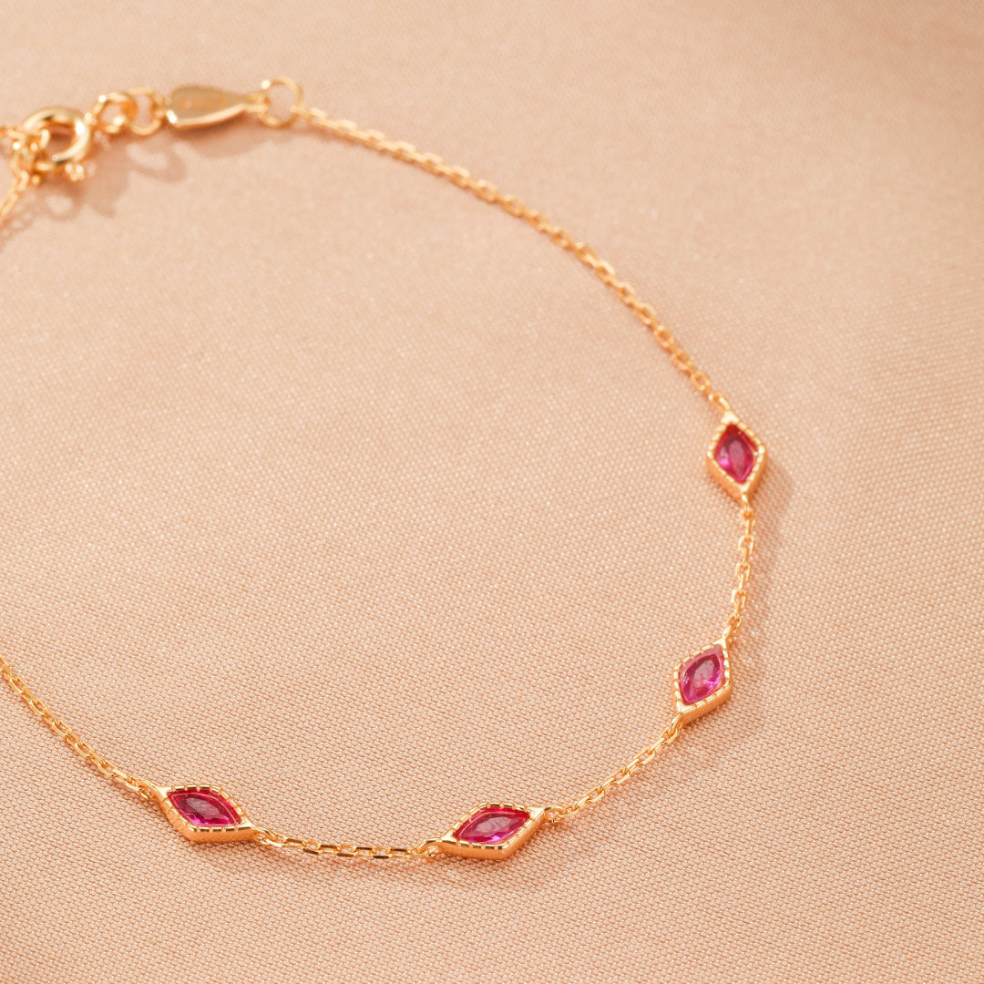 Bracelet Cornaline – Grâce Intuitive, Argent Plaqué Or 14k