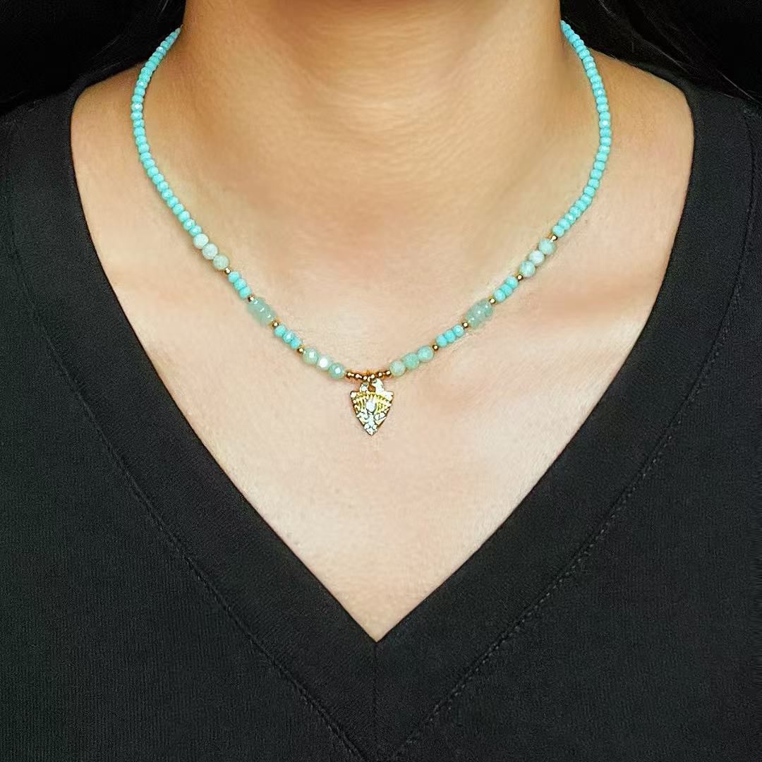 Collier Amazonite et Mauvais il Lumire Spirituelle