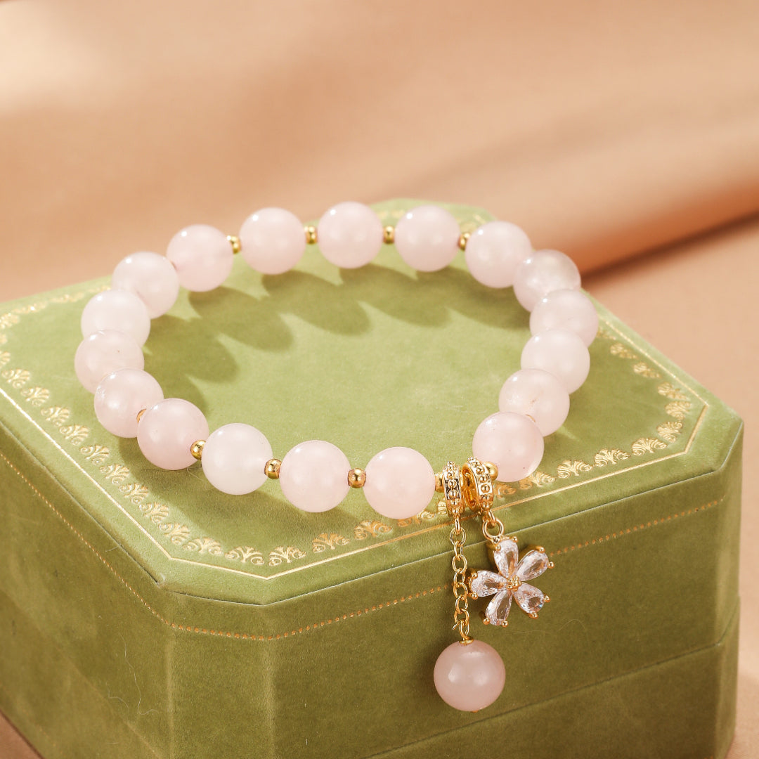 Bracelet Quartz Rose – Fleur de Tendresse