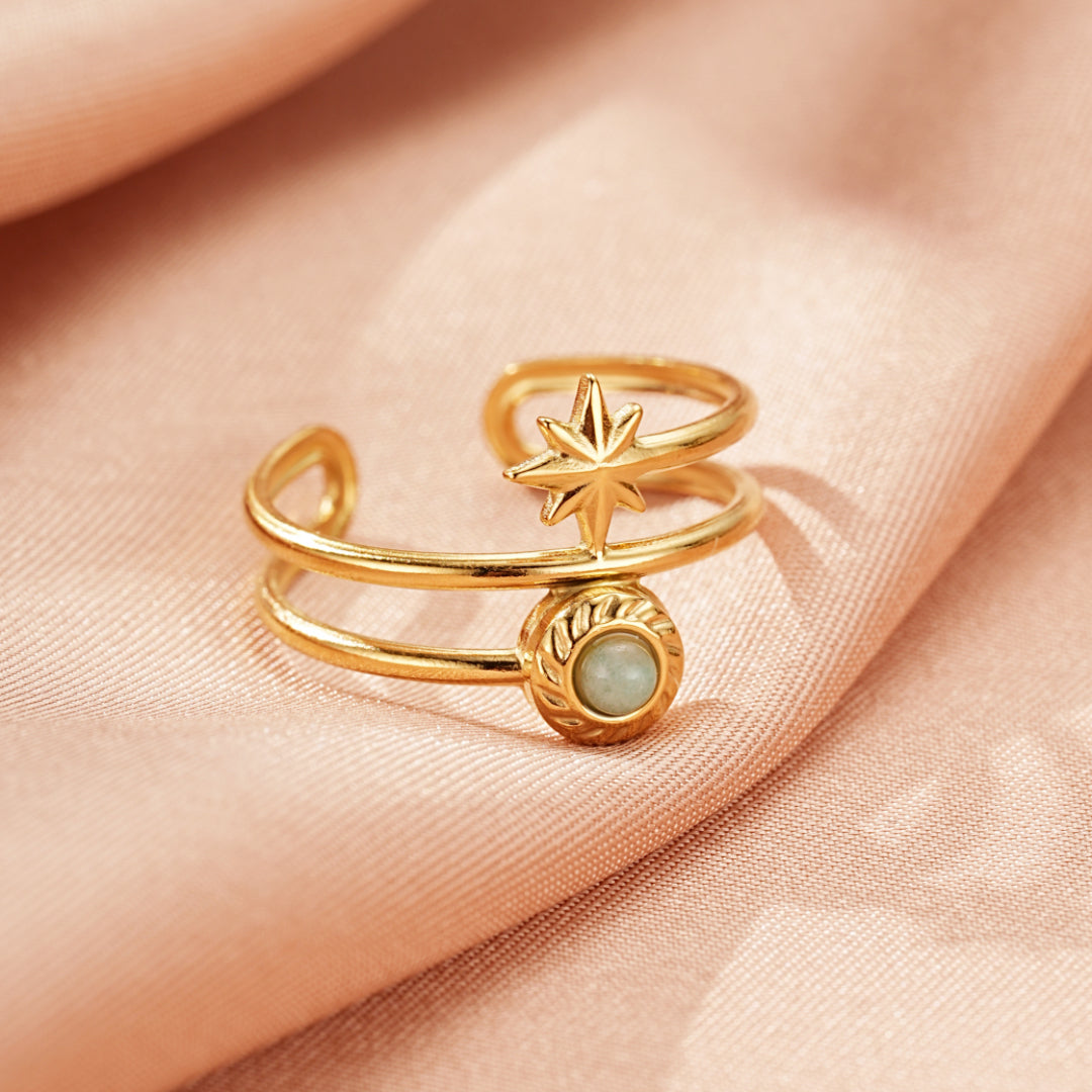 Bague Amazonite – Éclat Stellaire