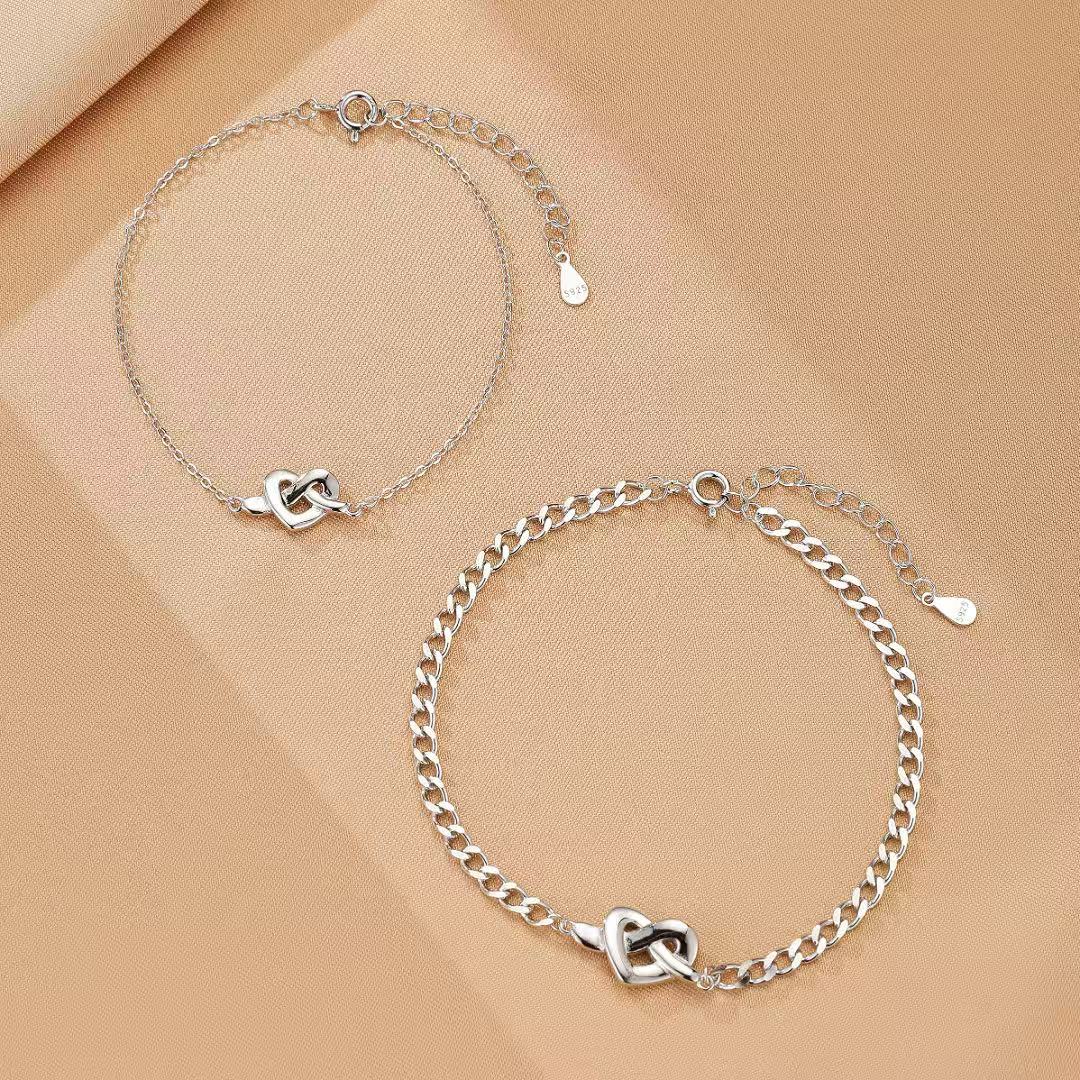 Bracelet Couple – Promesse Infinie, Argent