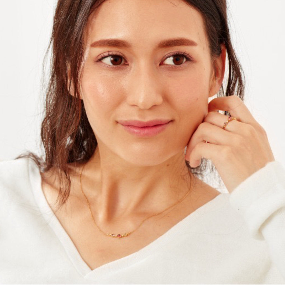 Collier Tourmaline et Topaze – Élixir de Lumière, Argent Plaqué Or 18K